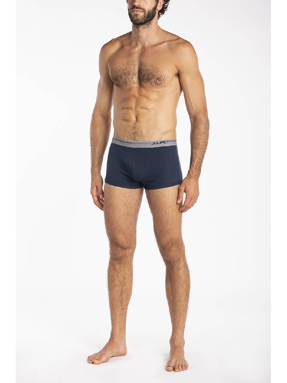 Julipet Parigamba Blu In Jersey Di Cotone Elasticizzato Taglio Moderno E Confortevole