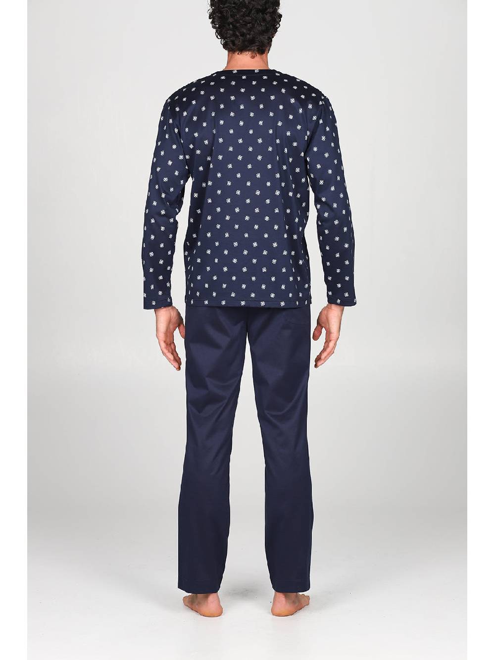 Julipet Pigiama A Cardigan In Pregiato Cotone Mercerizzato In Fantasia "bussola"