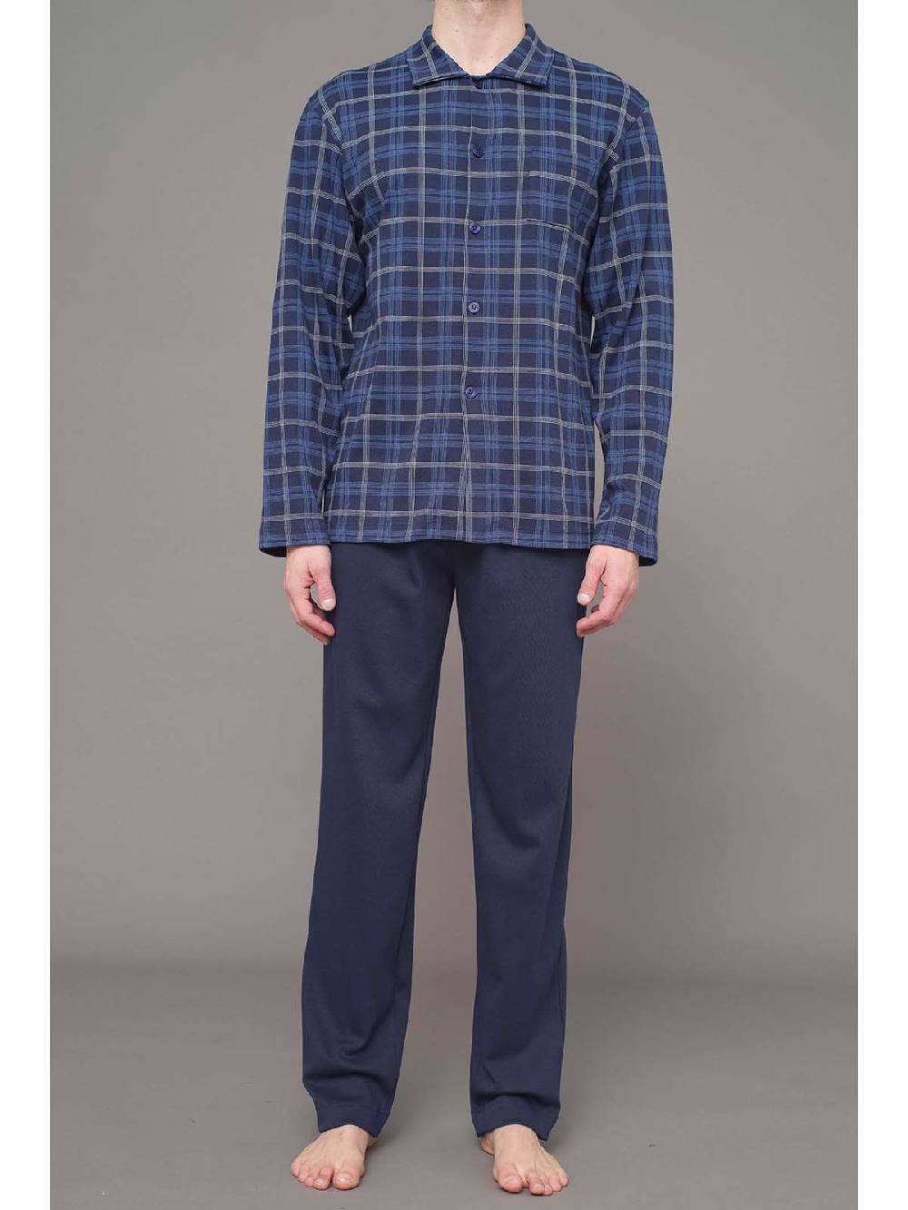 Julipet Pigiama aperto in interlock stampato di puro cotone