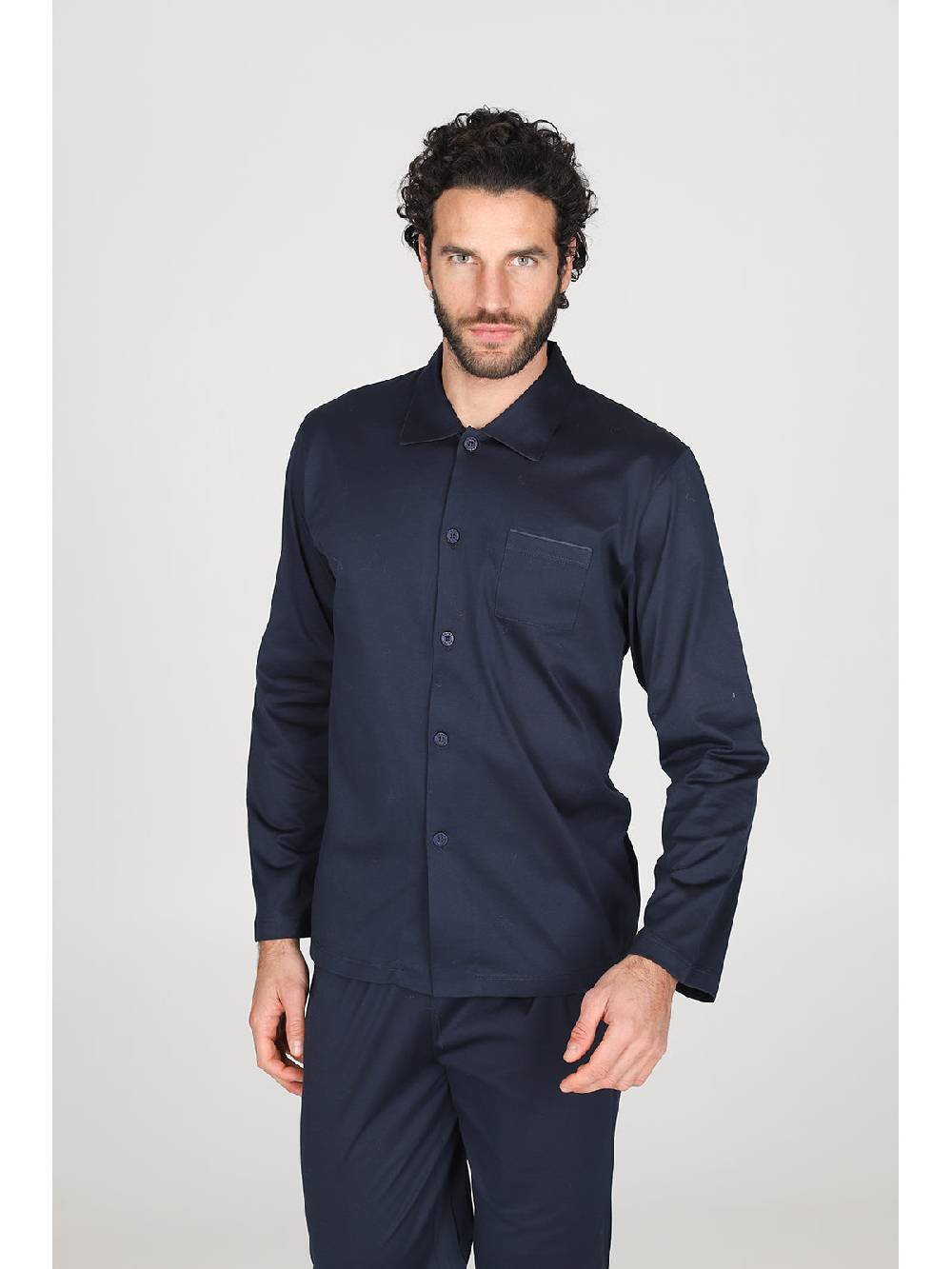 Julipet Pigiama Aperto In Jersey Di Cotone Mercerizzato