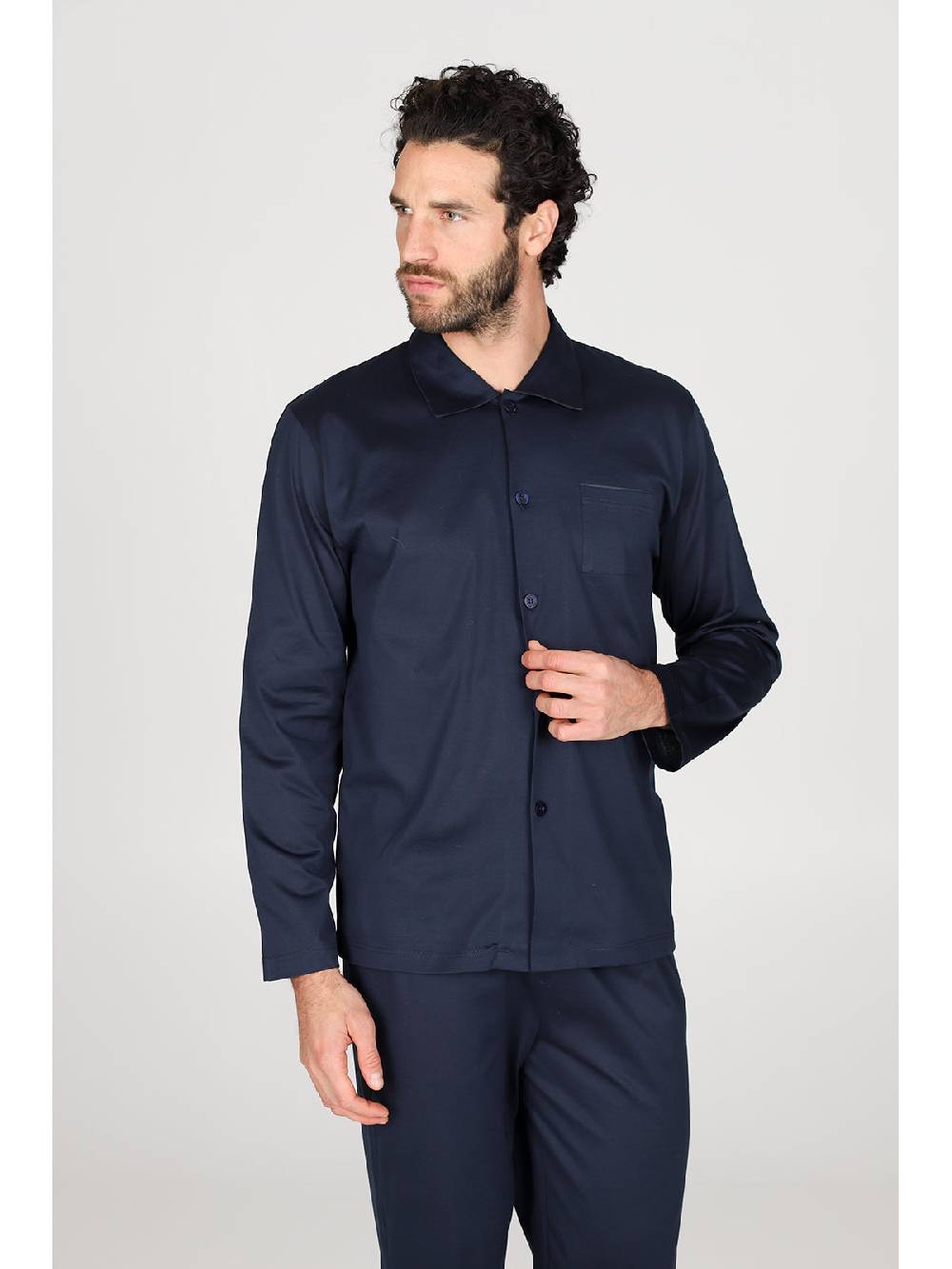 Julipet Pigiama Aperto In Jersey Di Cotone Mercerizzato