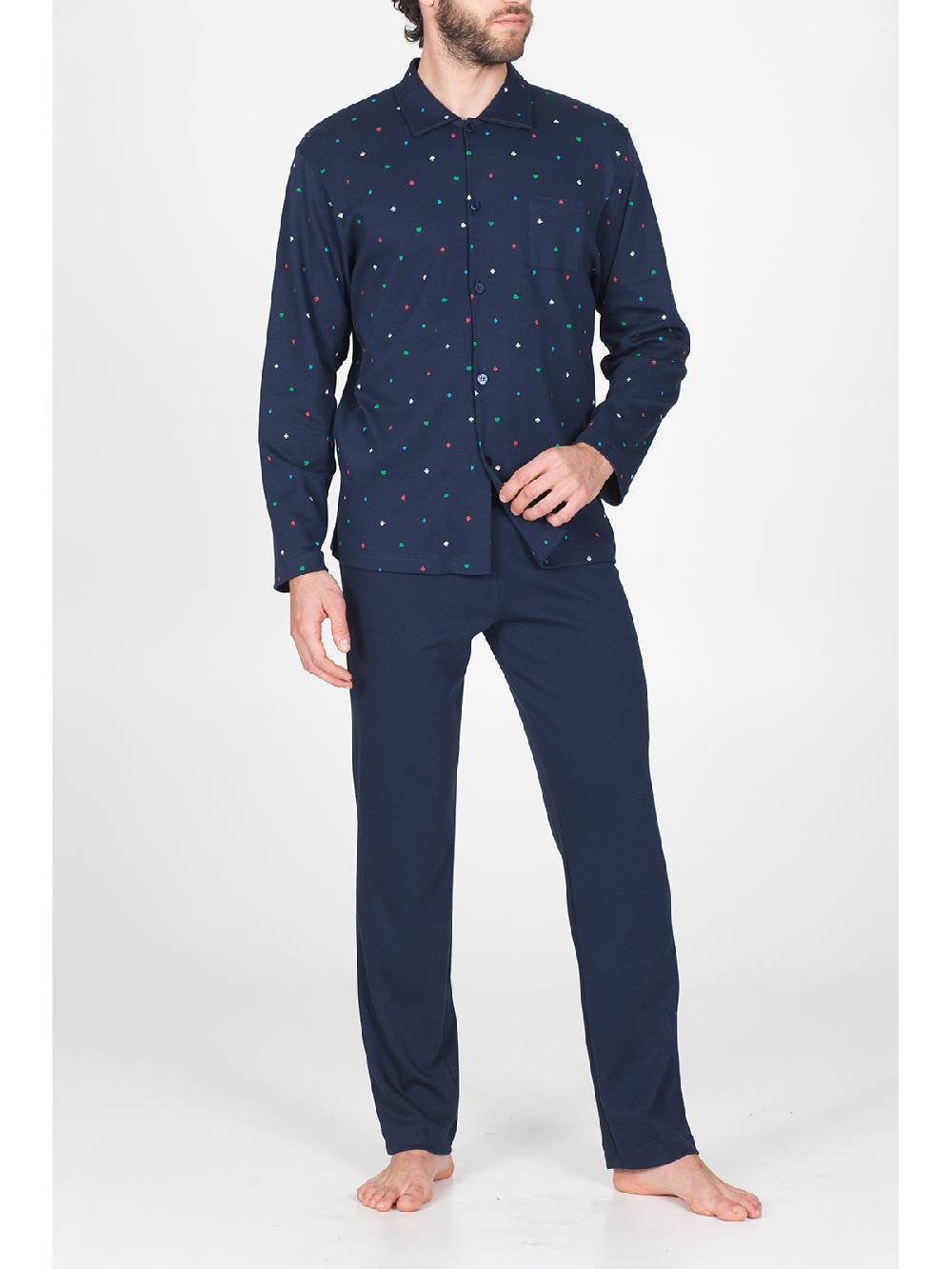 Julipet Pigiama Aperto In Morbido Interlock Di Puro Cotone