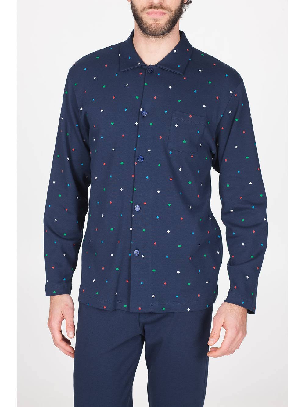 Julipet Pigiama Aperto In Morbido Interlock Di Puro Cotone