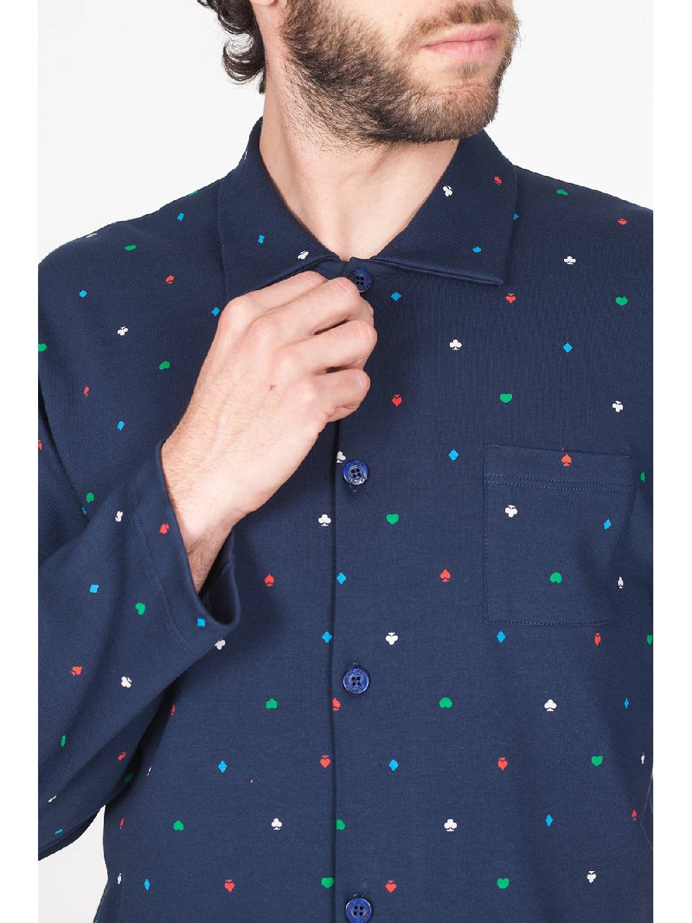 Julipet Pigiama aperto in morbido interlock di puro cotone