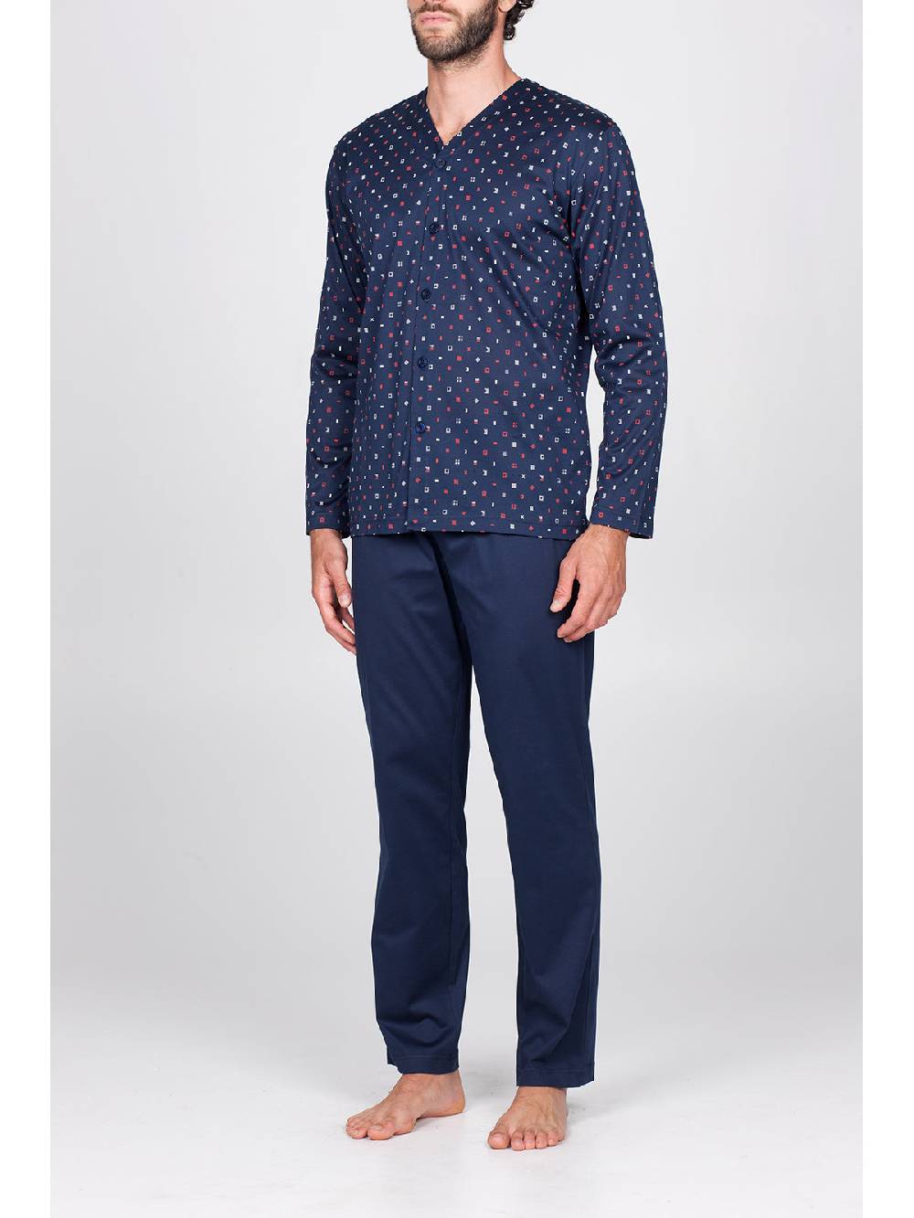 Julipet Pigiama Aperto In Setoso Puro Cotone Mercerizzato