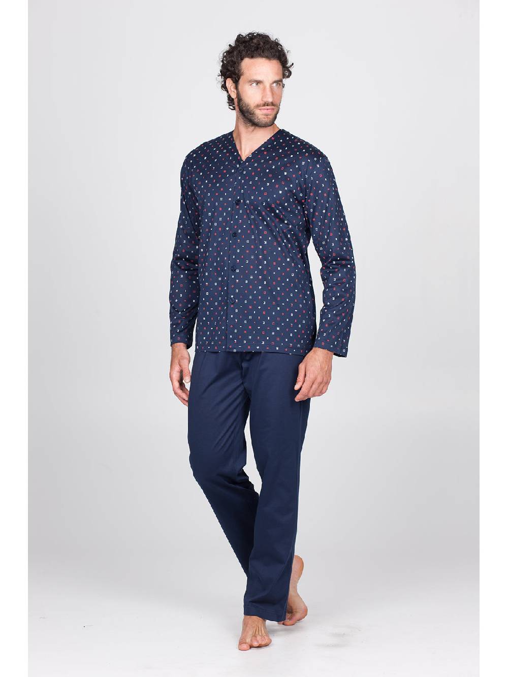 Julipet Pigiama aperto in setoso puro cotone mercerizzato