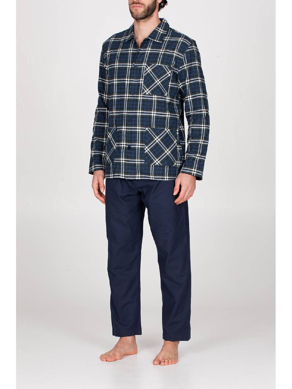 Julipet Pigiama Cardigan In Calda Flanella Di Puro Cotone