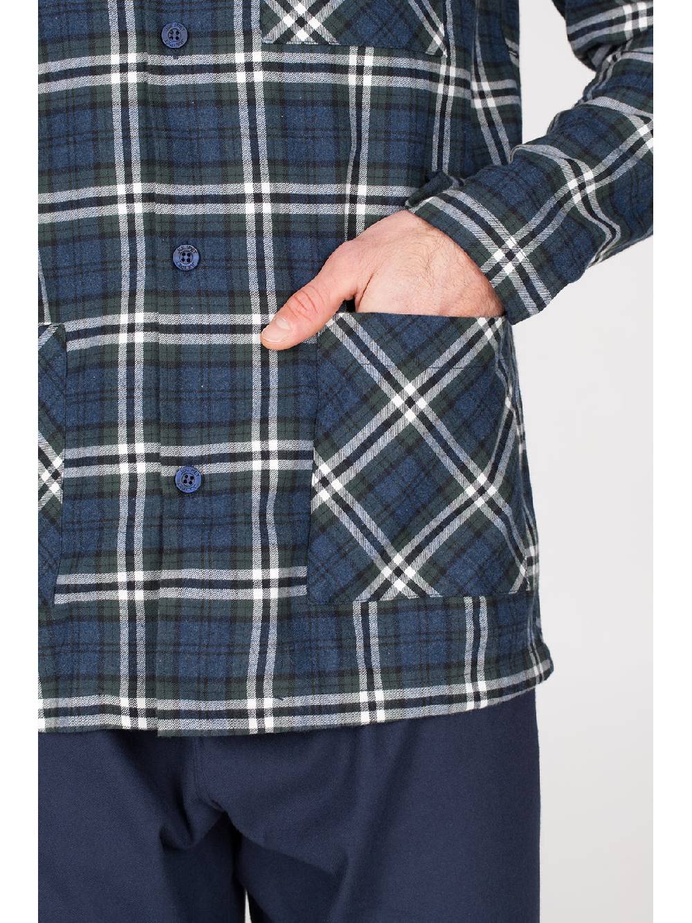 Julipet Pigiama Cardigan In Calda Flanella Di Puro Cotone