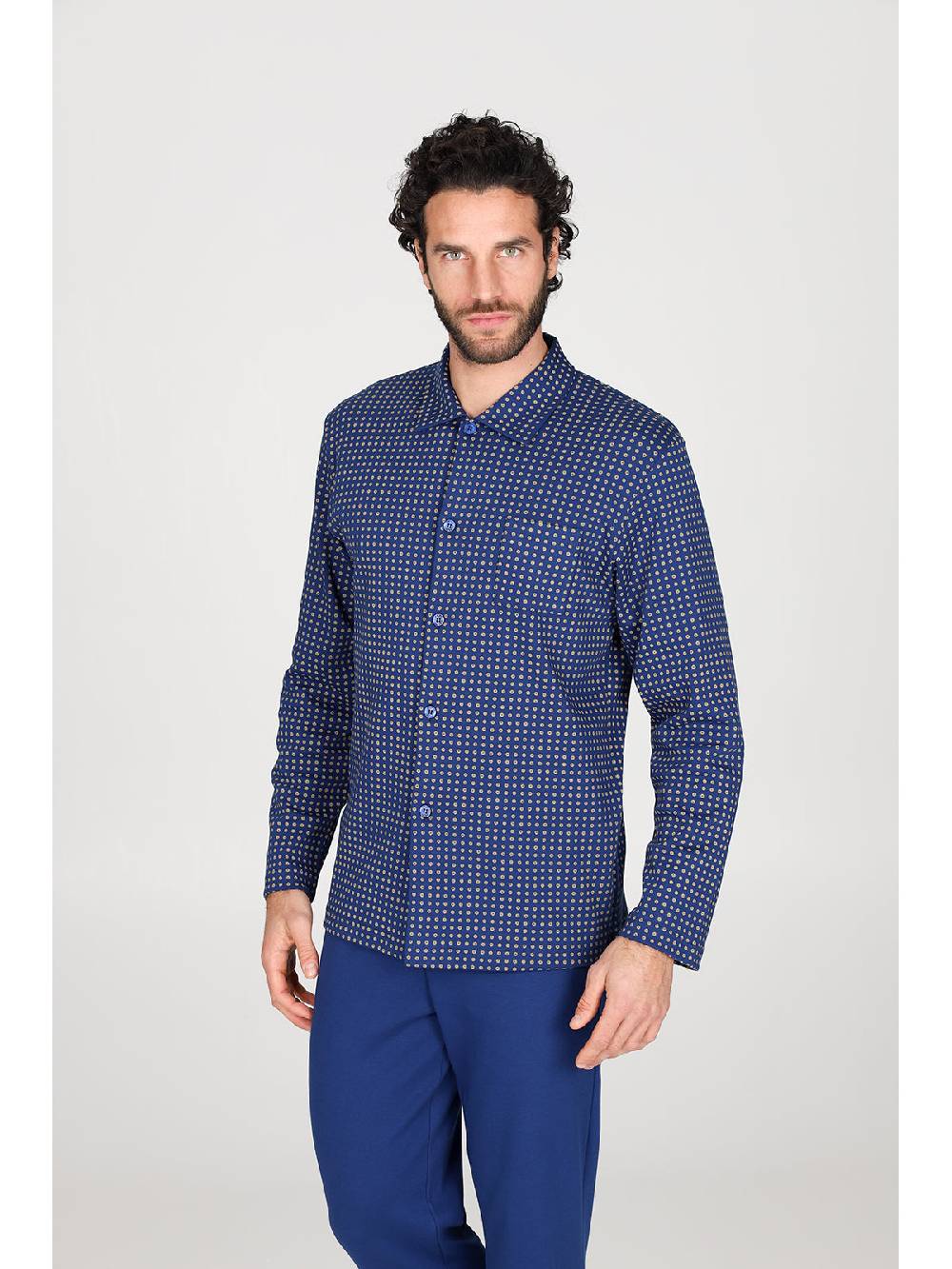 Julipet Pigiama Cardigan In Caldo Interlock Di Puro Cotone