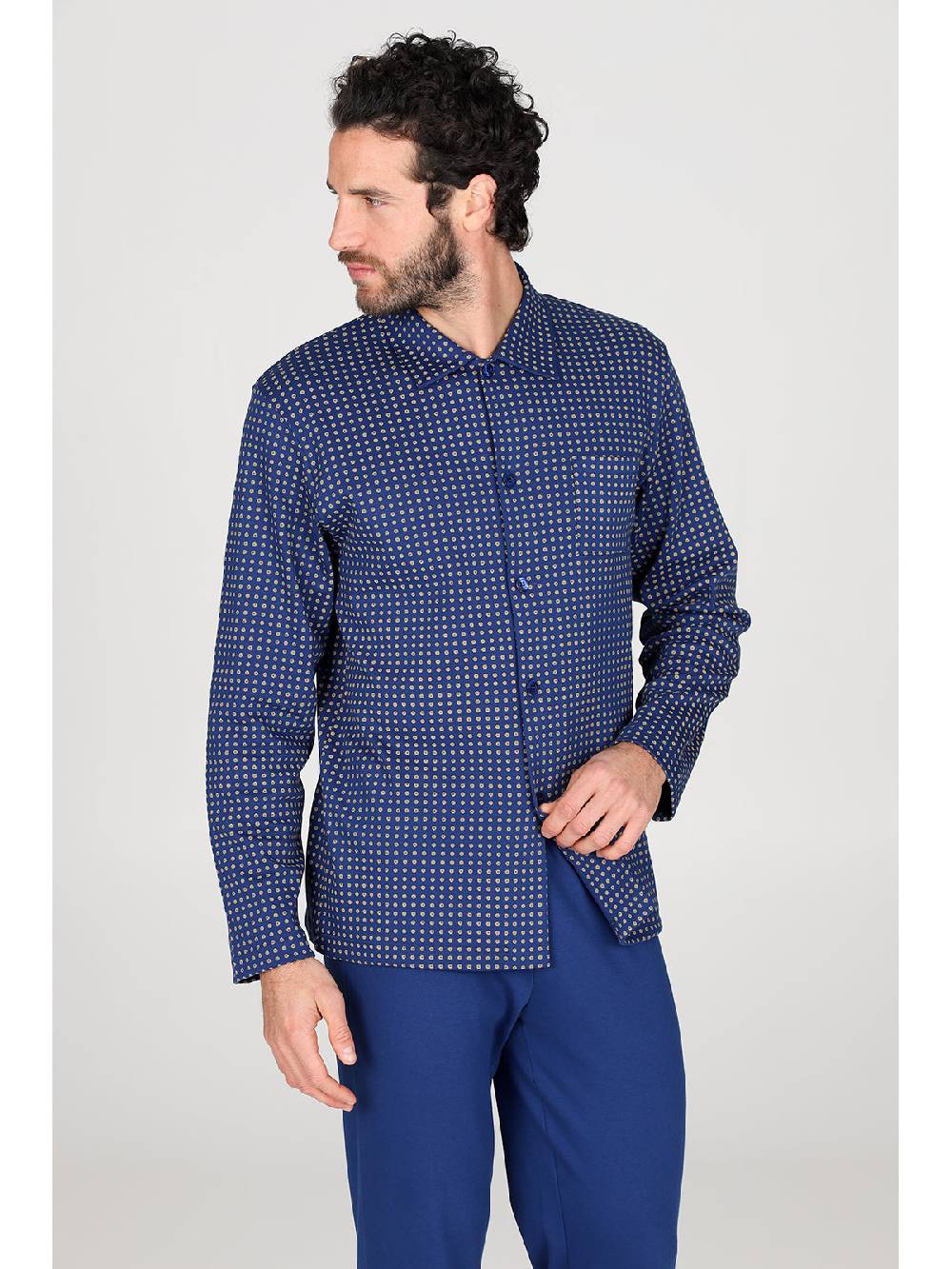 Julipet Pigiama Cardigan In Caldo Interlock Di Puro Cotone