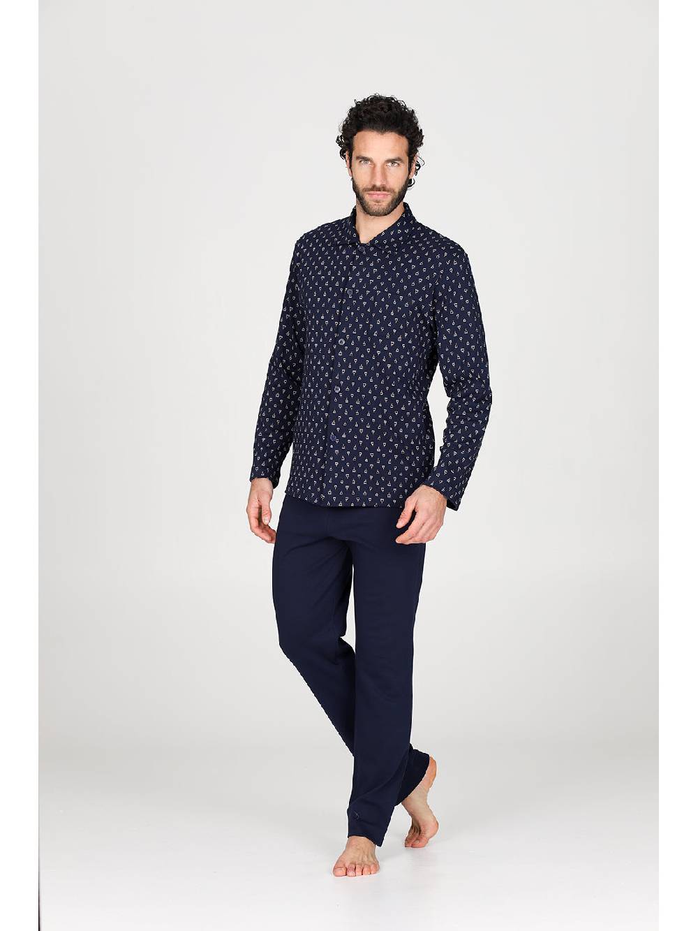 Julipet Pigiama Cardigan In Caldo Interlock Di Puro Cotone