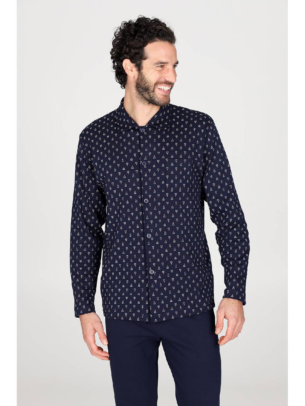 Julipet Pigiama Cardigan In Caldo Interlock Di Puro Cotone