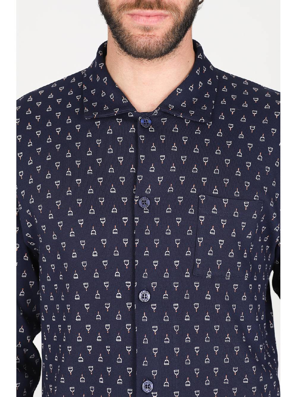 Julipet Pigiama cardigan in caldo interlock di puro cotone