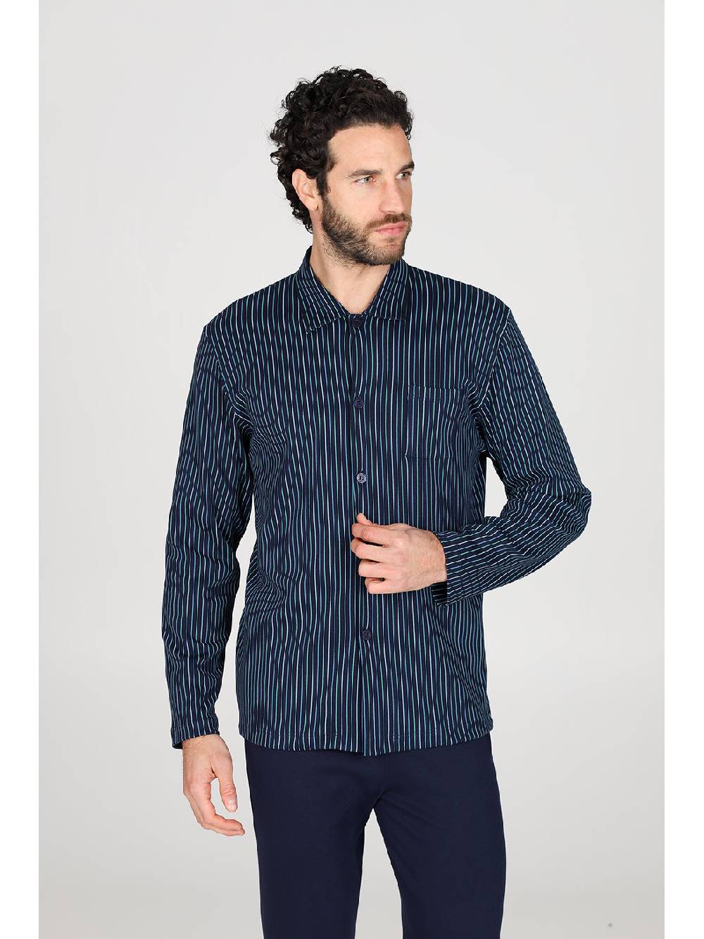 Julipet Pigiama Cardigan In Caldo Interlock Di Puro Cotone