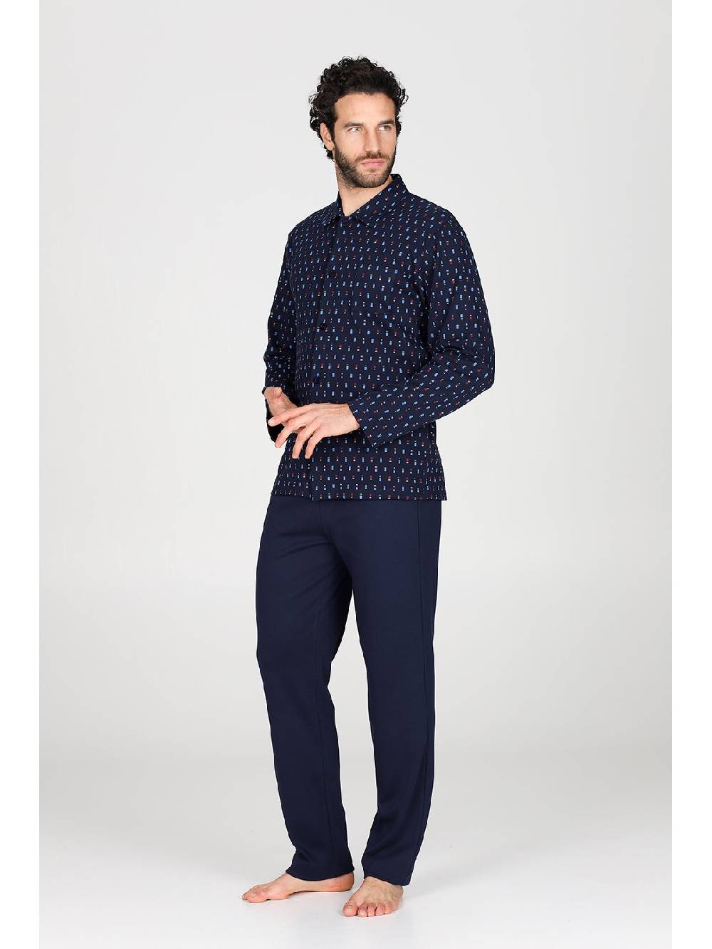 Julipet Pigiama Cardigan In Caldo Interlock Di Puro Cotone