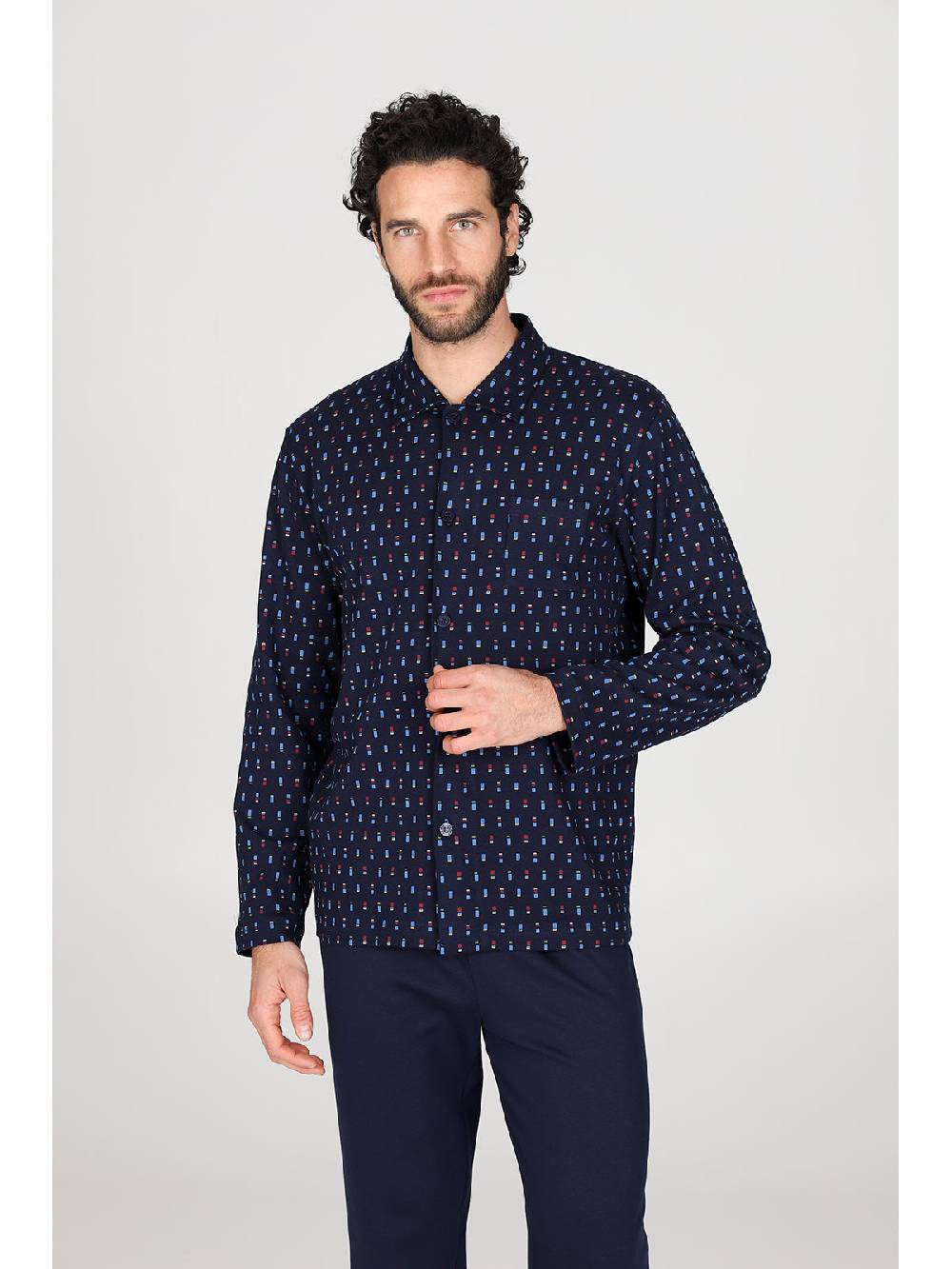 Julipet Pigiama Cardigan In Caldo Interlock Di Puro Cotone