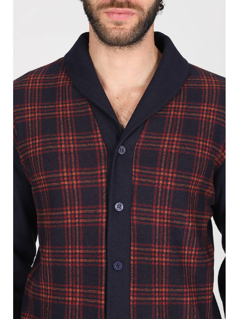 Julipet Pigiama Cardigan In Confortevole Jacquard Di Cotone