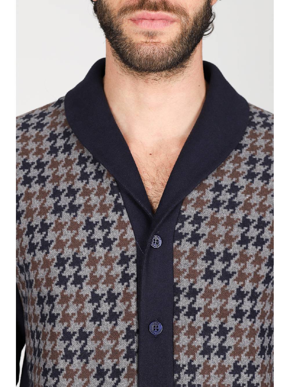 Julipet Pigiama Cardigan In Confortevole Jacquard Di Cotone