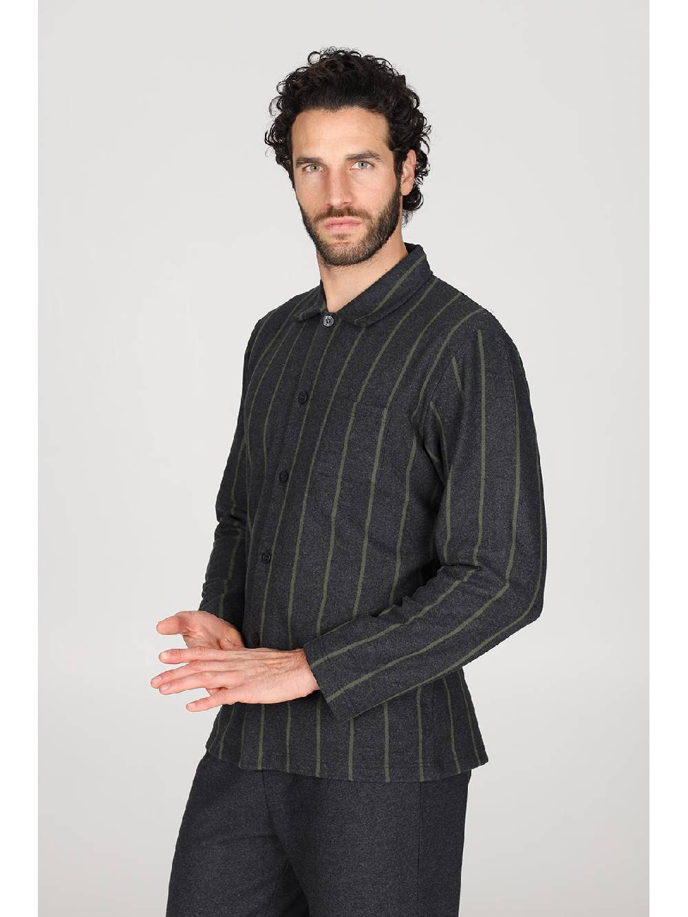 Julipet Pigiama Cardigan In Confortevole Jacquard Di Cotone