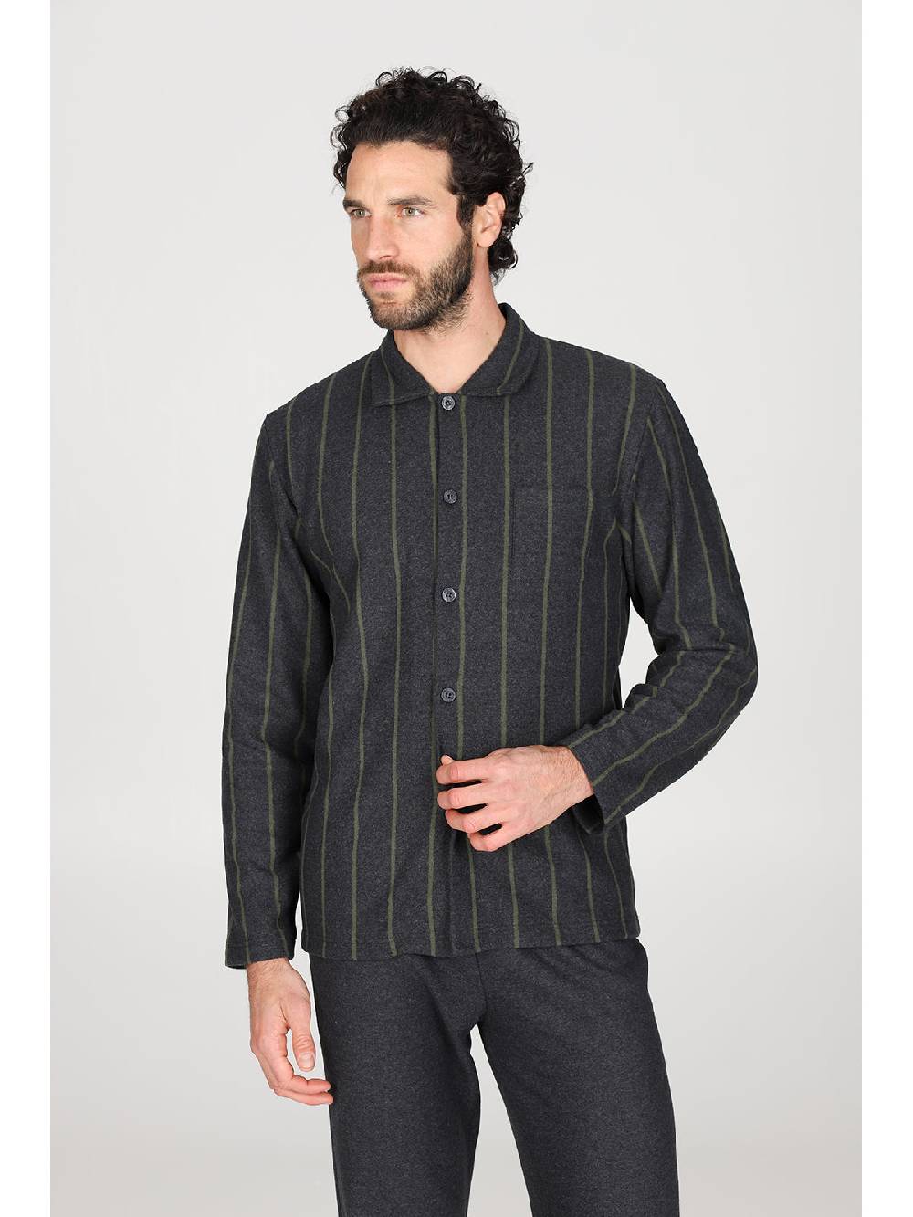 Julipet Pigiama Cardigan In Confortevole Jacquard Di Cotone