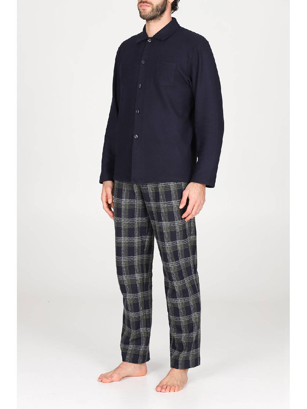 Julipet Pigiama Cardigan In Confortevole Jacquard Di Cotone