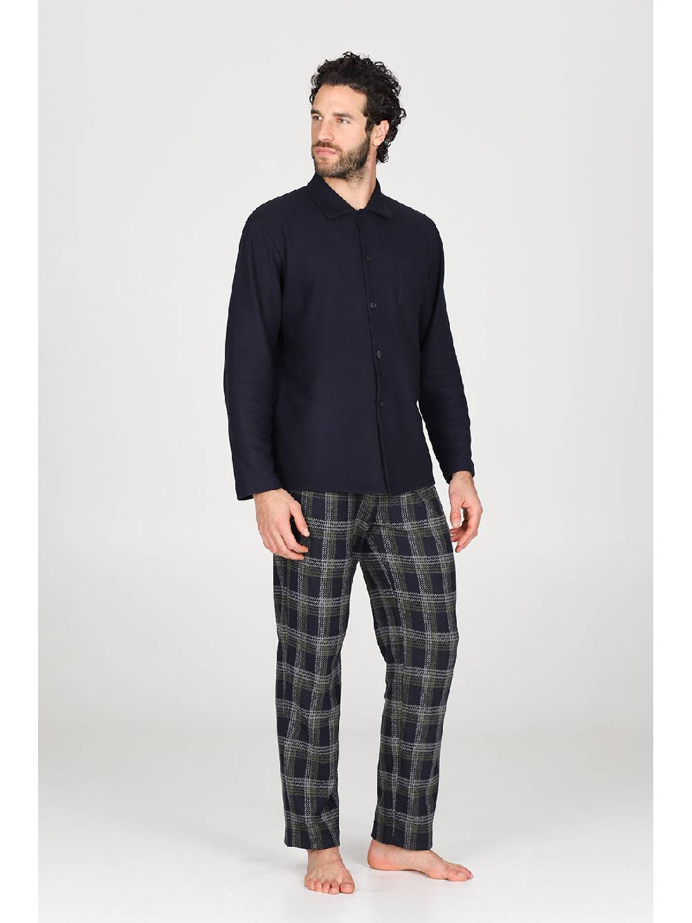 Julipet Pigiama Cardigan In Confortevole Jacquard Di Cotone