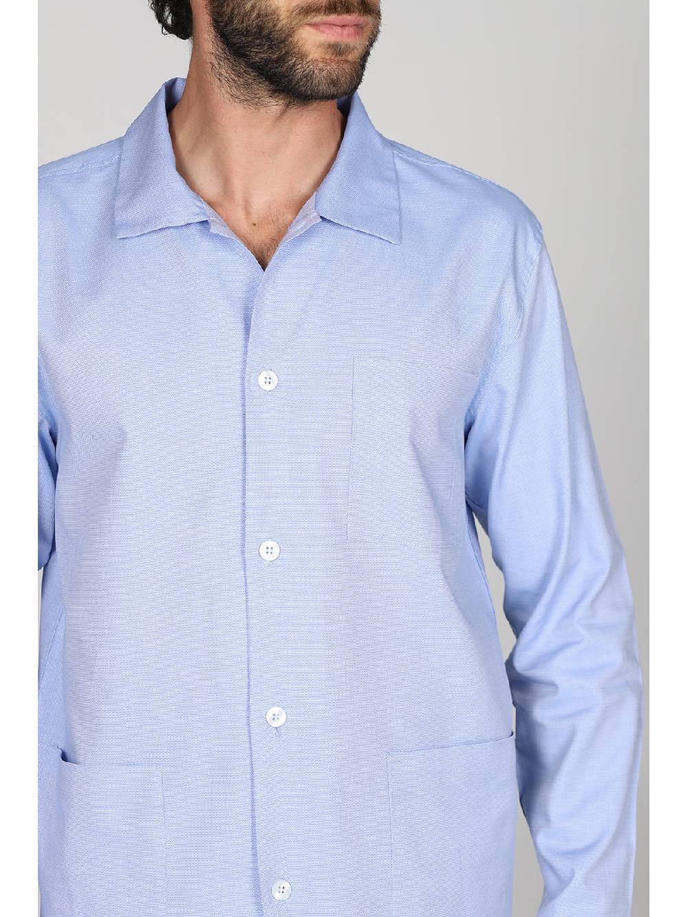 Julipet Pigiama cardigan in pregiato popeline, vestibilità impeccabile