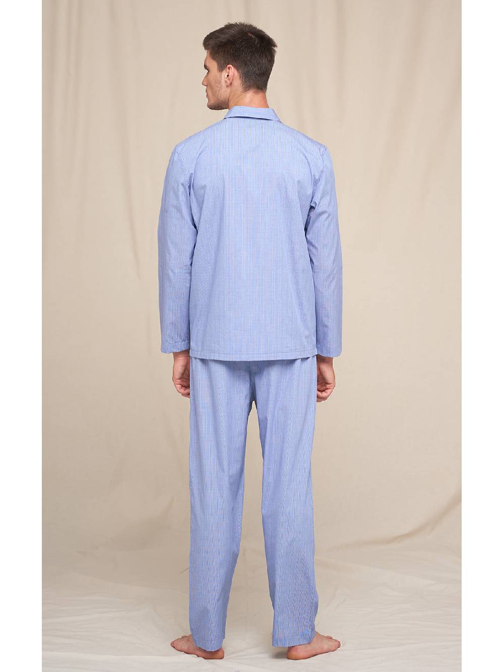 Julipet Pigiama Classico In Popeline Tinto In Filo Di Puro Cotone