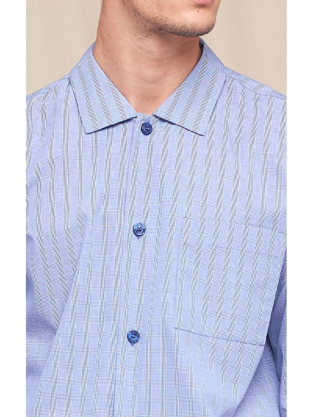 Julipet Pigiama classico in popeline tinto in filo di puro cotone