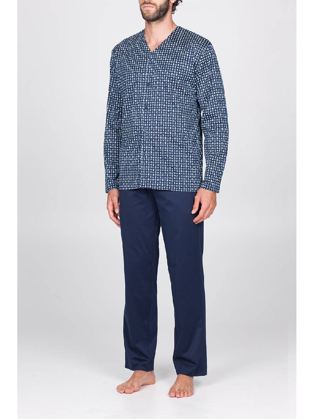 Julipet Pigiama Classico In Setoso Puro Cotone Mercerizzato