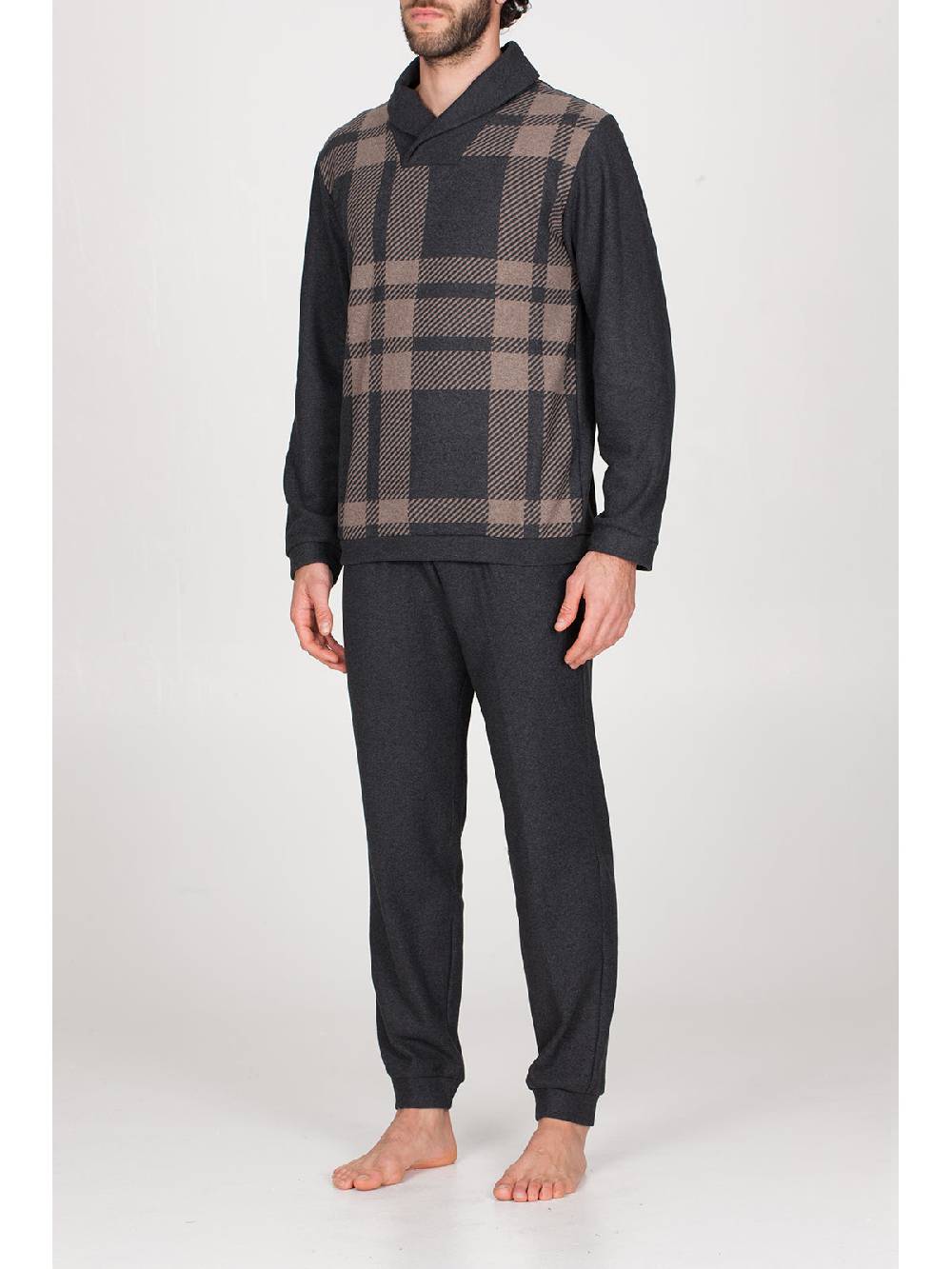 Julipet Pigiama Collo Incrociato In Confortevole Jacquard Di Cotone