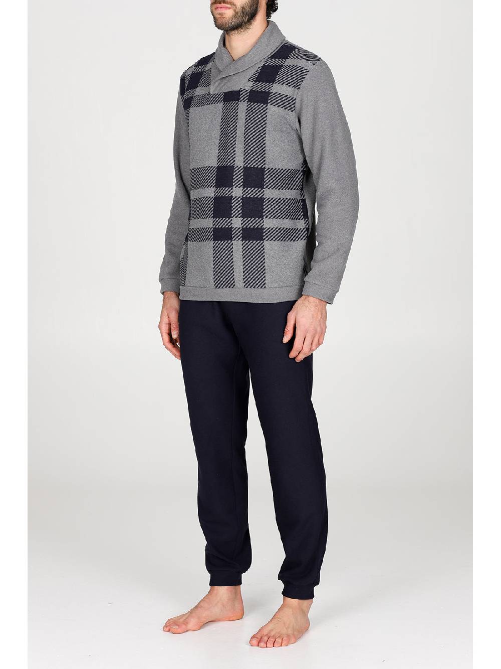 Julipet Pigiama Collo Incrociato In Confortevole Jacquard Di Cotone