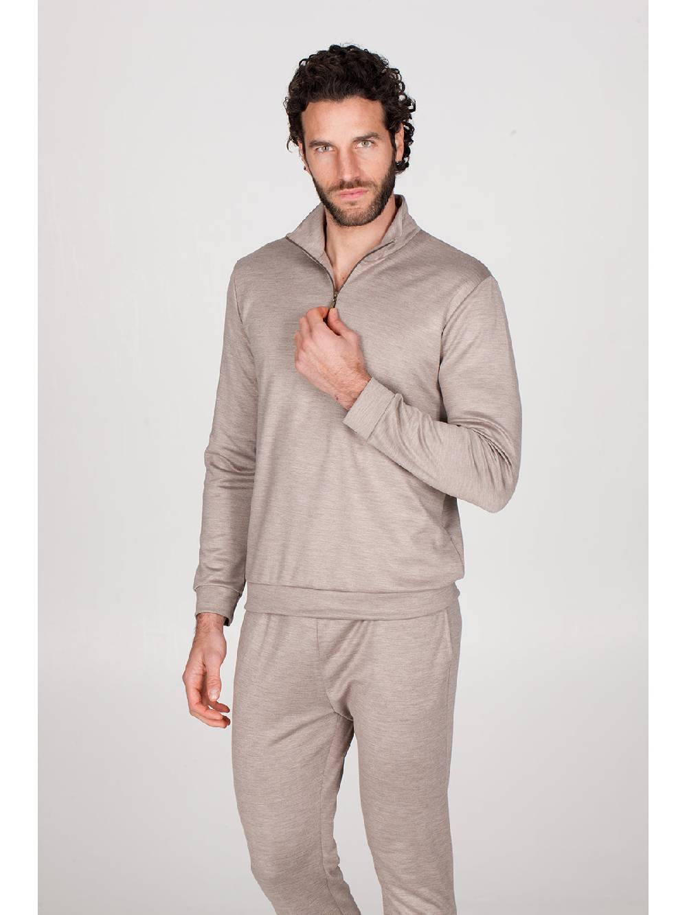 Julipet Pigiama Con Zip In Double Jersey Seta E Cotone