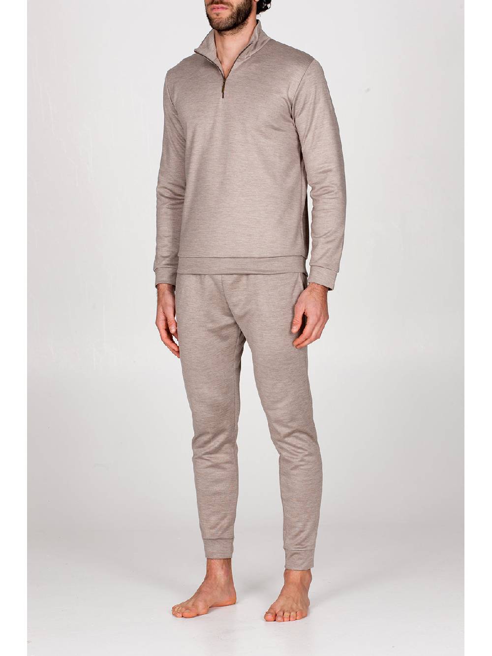 Julipet Pigiama Con Zip In Double Jersey Seta E Cotone