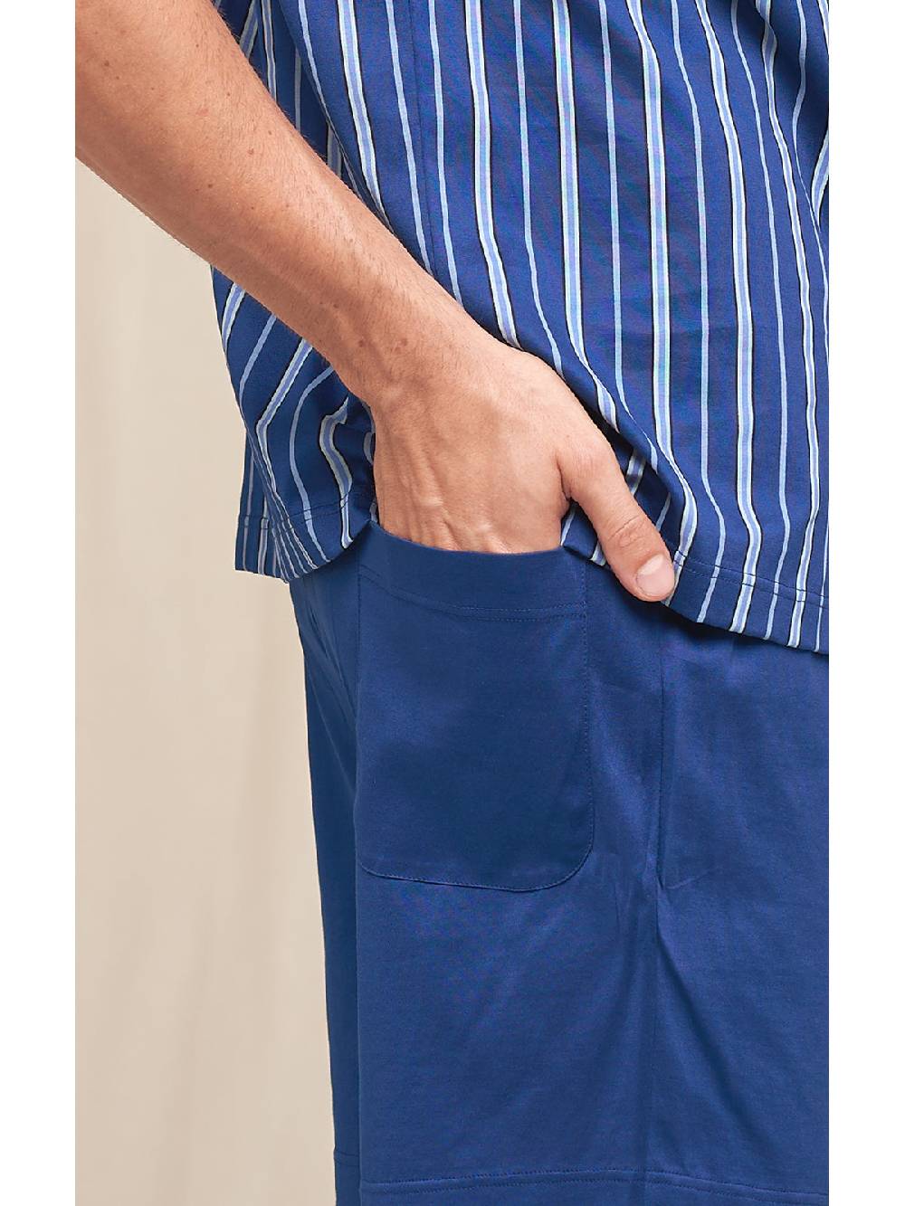 Julipet Pigiama Corto Aperto In Jersey Di Cotone Filo Di Scozia Stampato