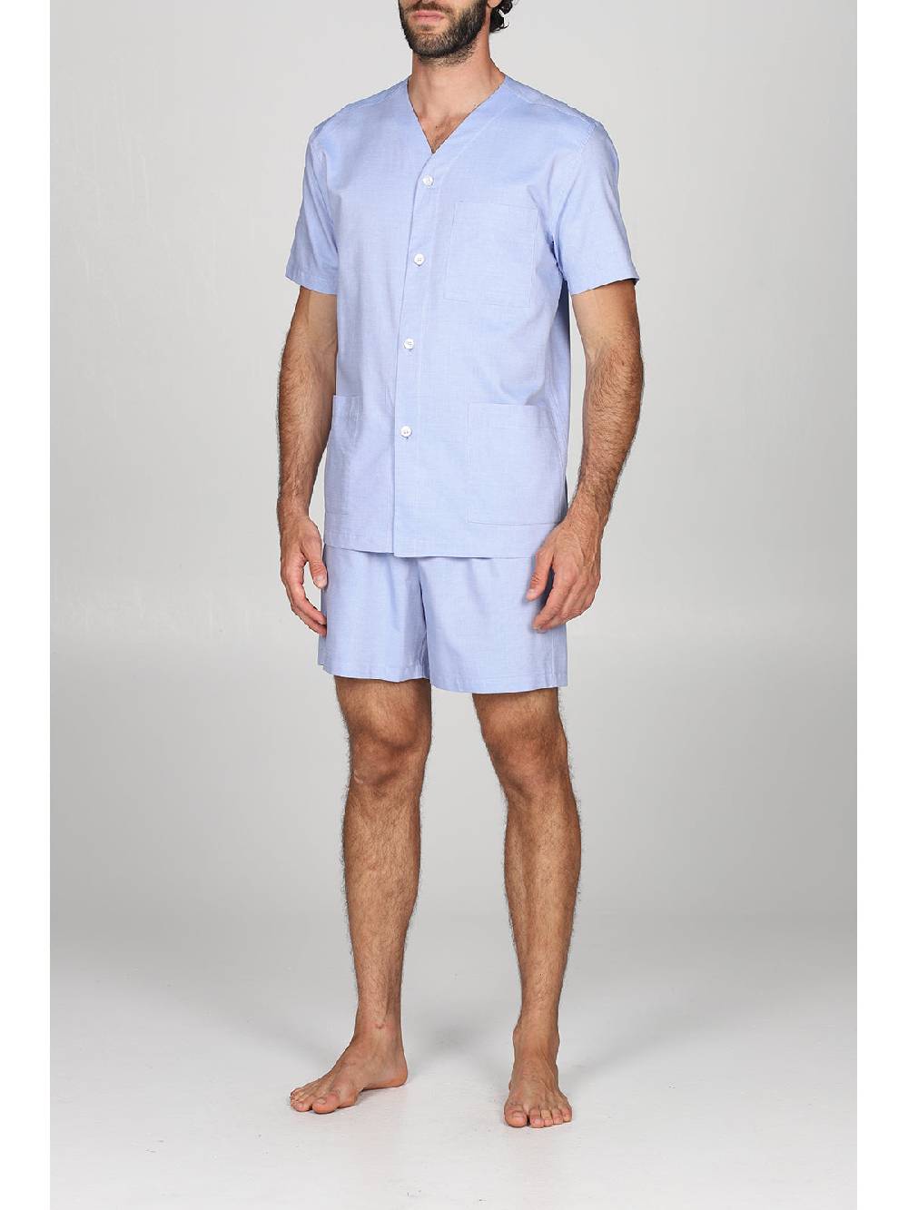 Julipet Pigiama Corto Cardigan In Pregiato Popeline, Classicità E Comfort