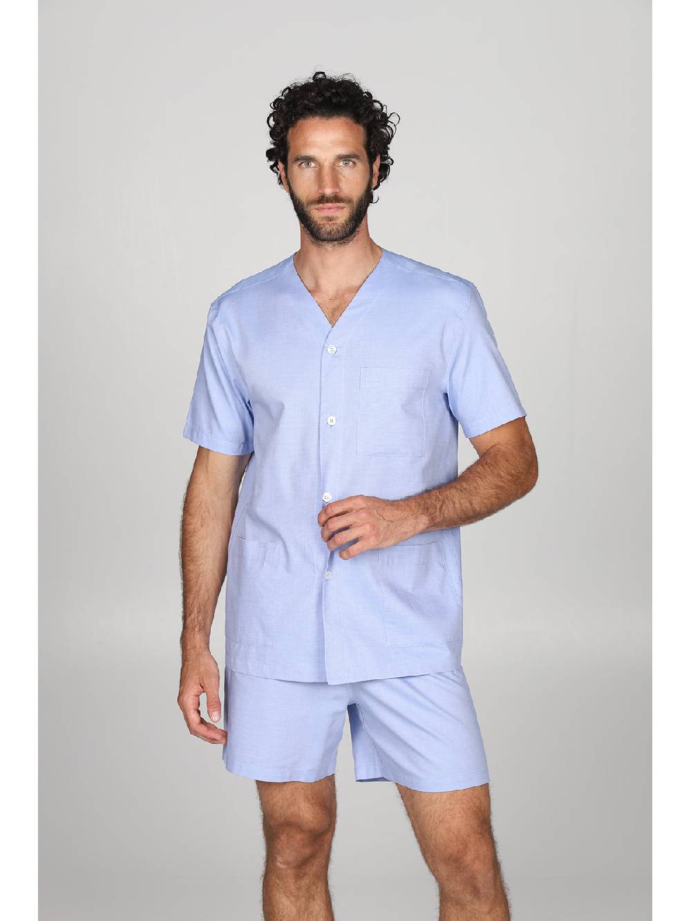 Julipet Pigiama Corto Cardigan In Pregiato Popeline, Classicità E Comfort