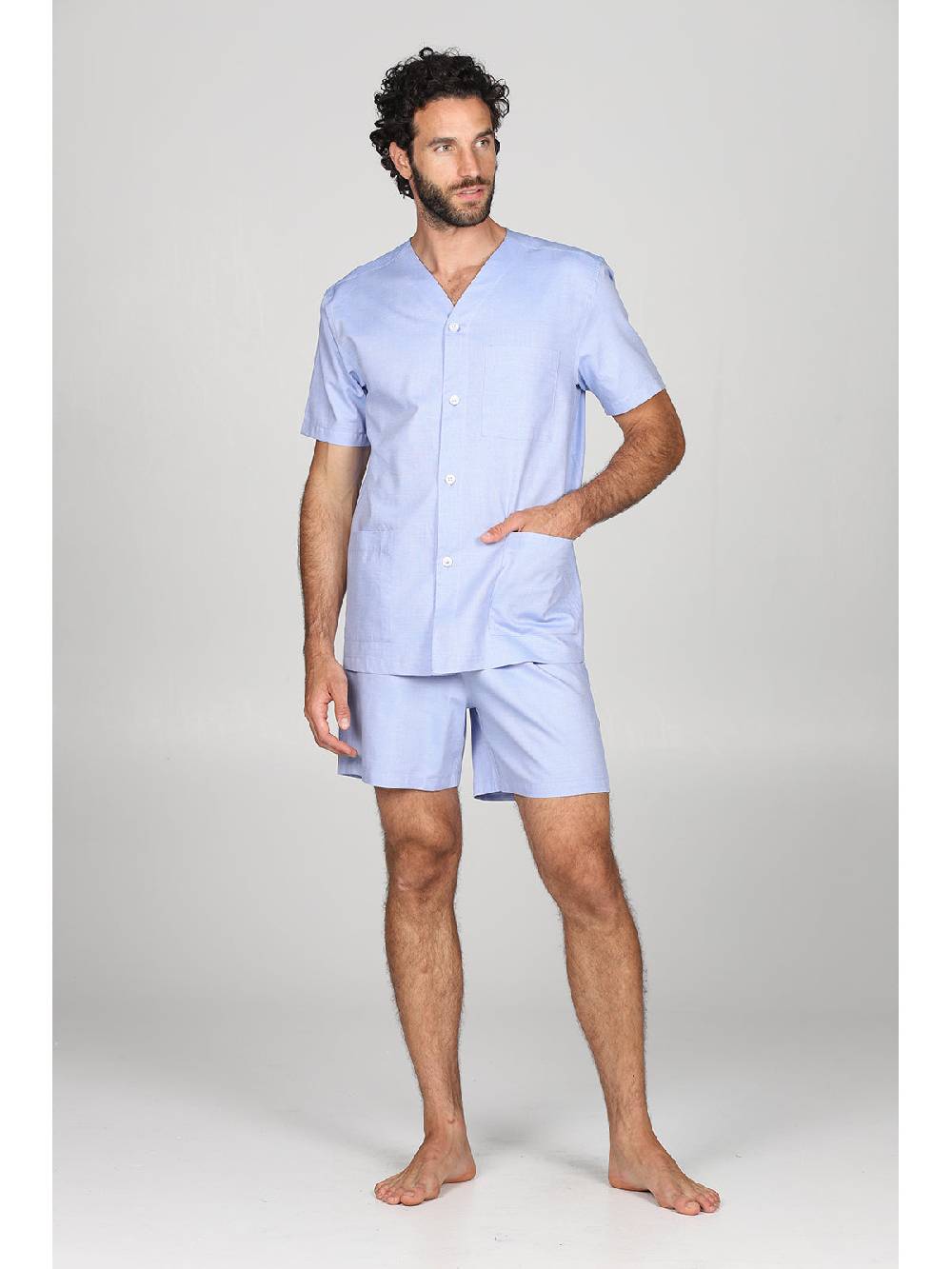 Julipet Pigiama Corto Cardigan In Pregiato Popeline, Classicità E Comfort