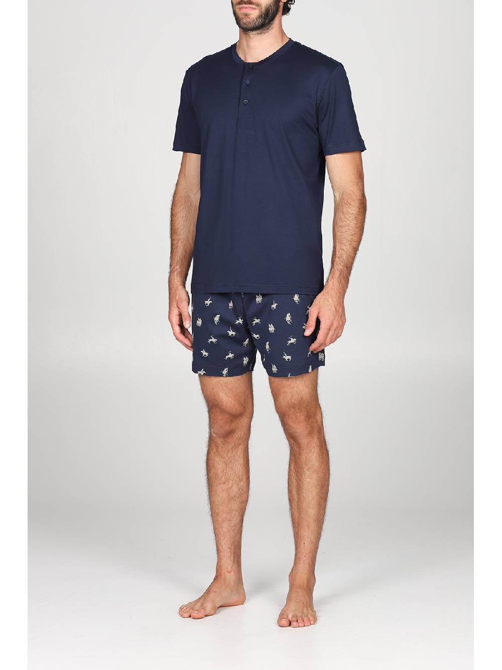 Julipet Pigiama Corto In Leggerissimo E Confortevole Puro Cotone Disegno " Sport Polo"