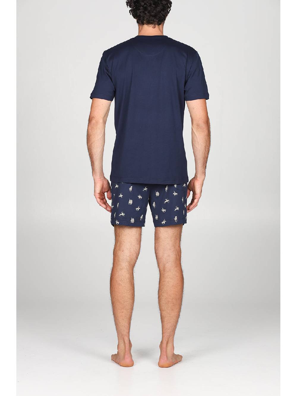 Julipet Pigiama Corto In Leggerissimo E Confortevole Puro Cotone Disegno " Sport Polo"