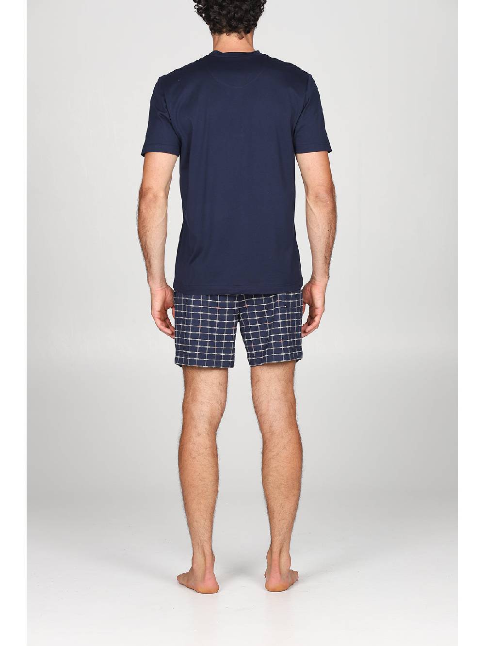 Julipet Pigiama Corto In Morbido E Leggero Jersey Di Puro Cotone Fantasia A Quadri