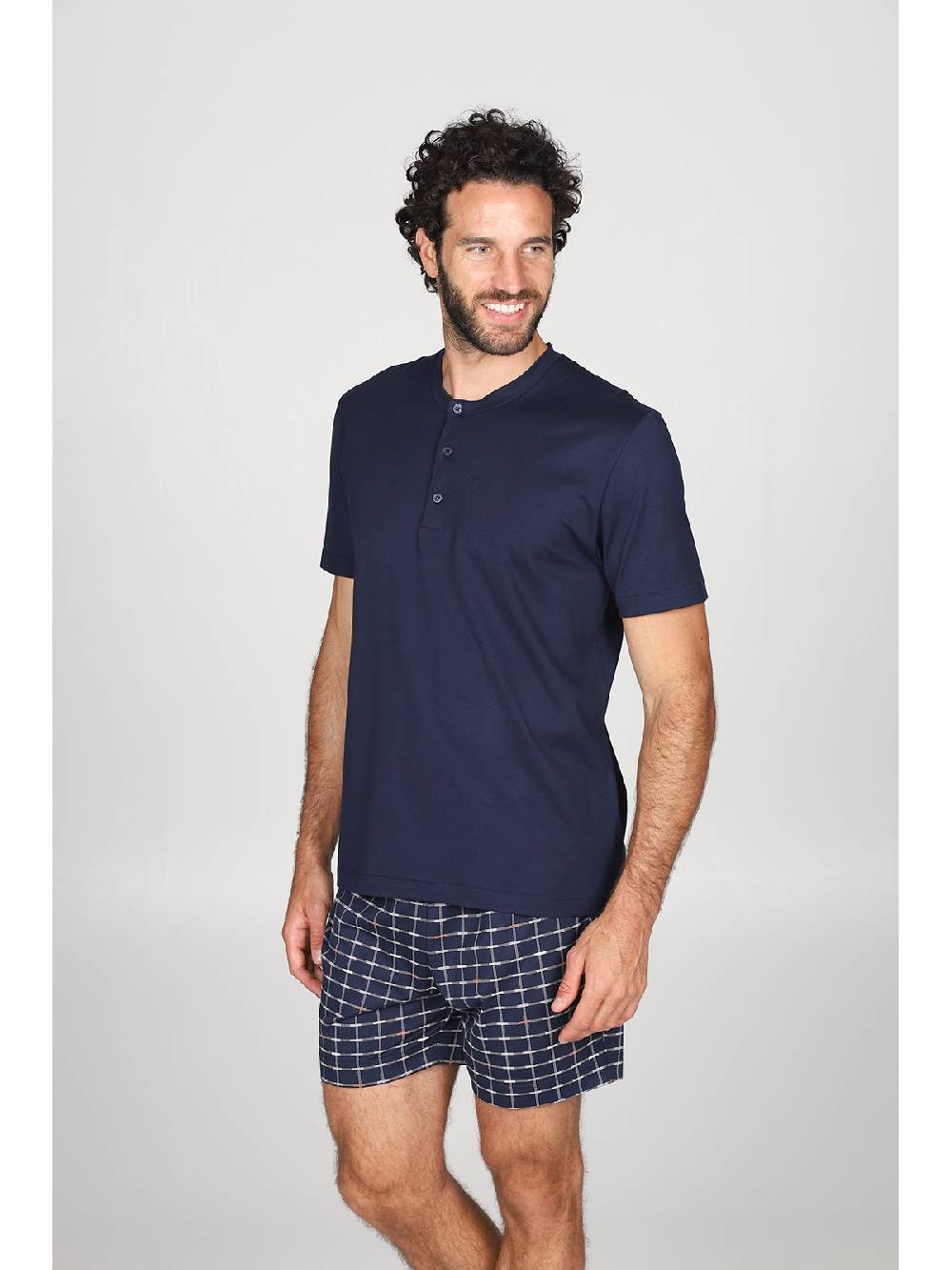 Julipet Pigiama Corto In Morbido E Leggero Jersey Di Puro Cotone Fantasia A Quadri