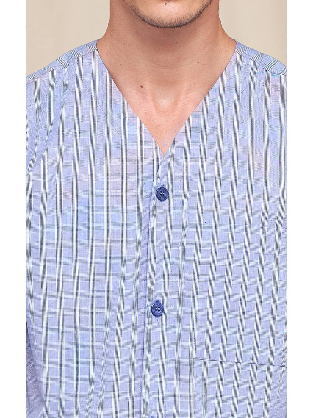 Julipet Pigiama Corto In Popeline Tinto In Filo Di Puro Cotone