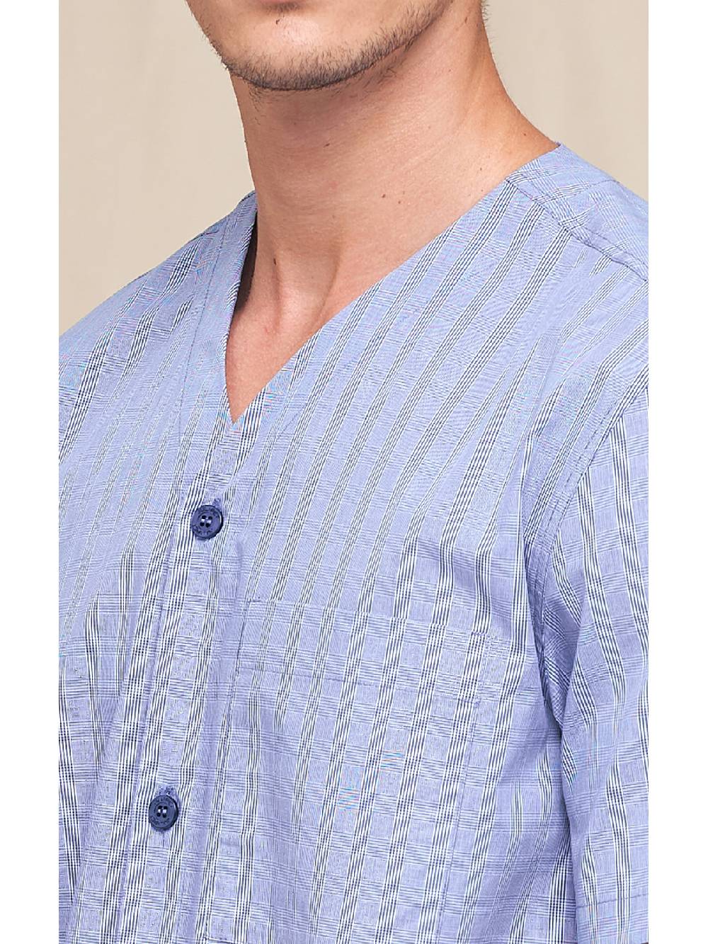 Julipet Pigiama Corto In Popeline Tinto In Filo Di Puro Cotone