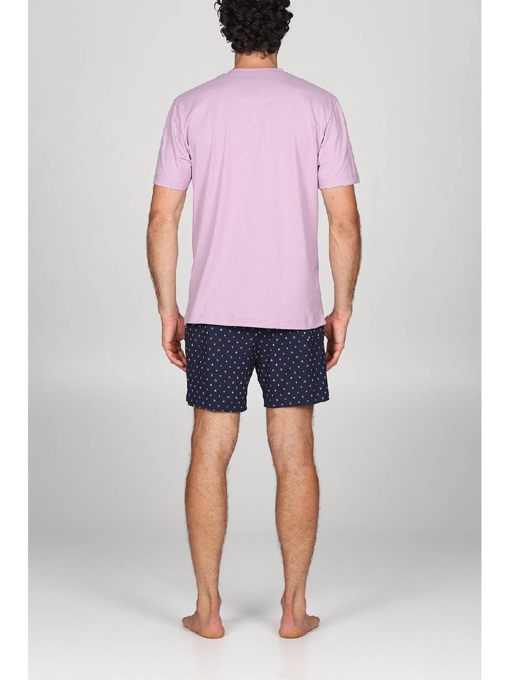 Julipet Pigiama Corto In Traspirante Jersey Di Puro Cotone Fantasia Tetris Nei Pantaloncini