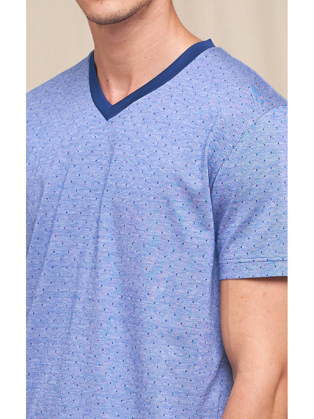 Julipet Pigiama Corto Scollo A V In Morbido Puro Cotone Compact