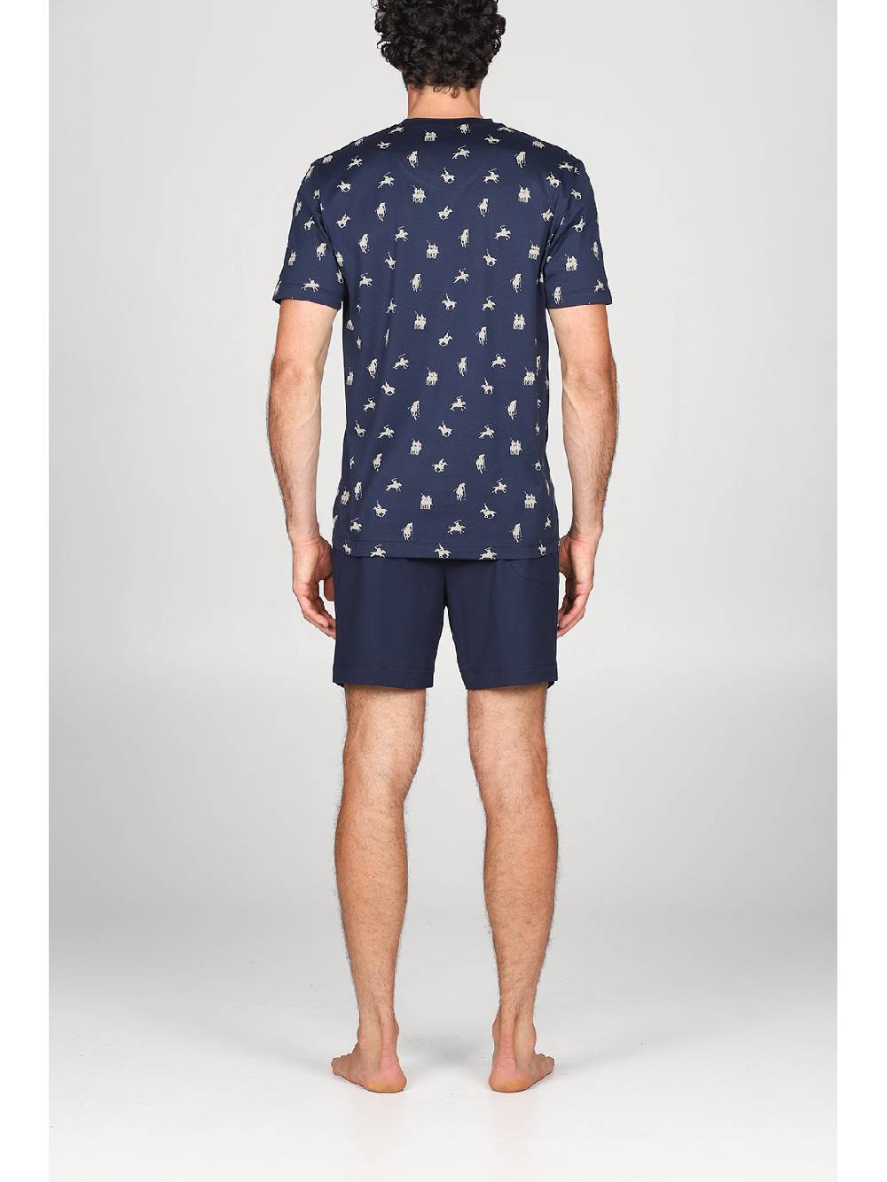 Julipet Pigiama Corto V In Leggerissimo Jersey Di Puro Cotone Fantasia "sport Polo"