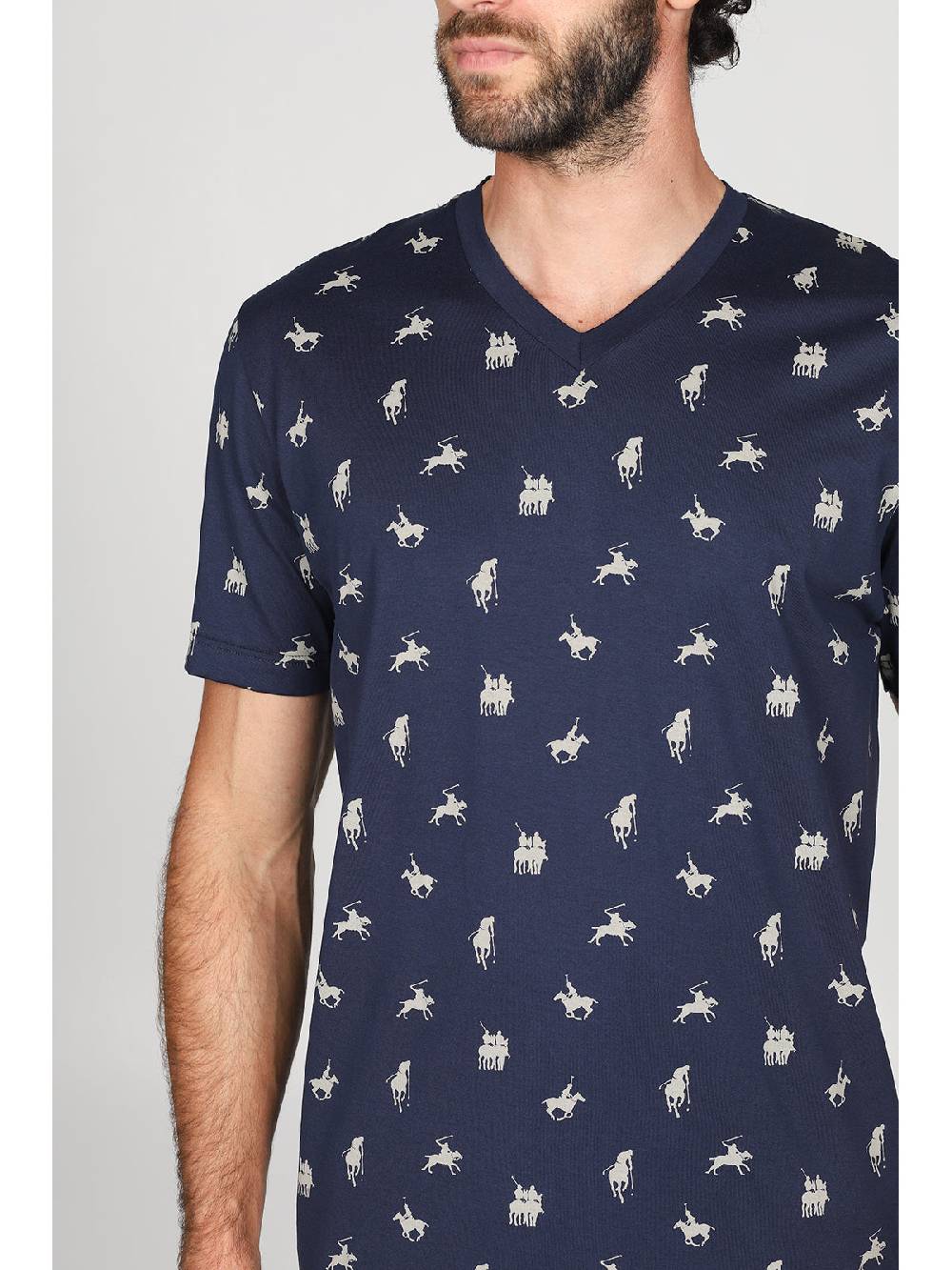 Julipet Pigiama corto v in leggerissimo jersey di puro cotone fantasia "sport polo"