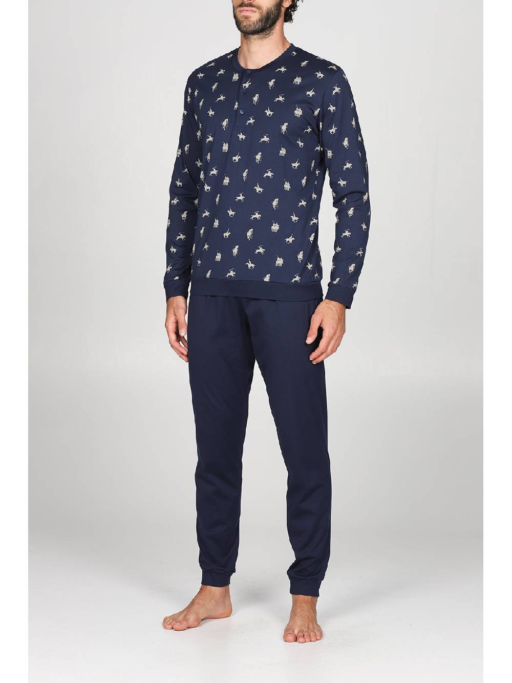 Julipet Pigiama Fantasia "sport Polo" Con Polisini, In Leggerissimo Jersey Di Puro Cotone