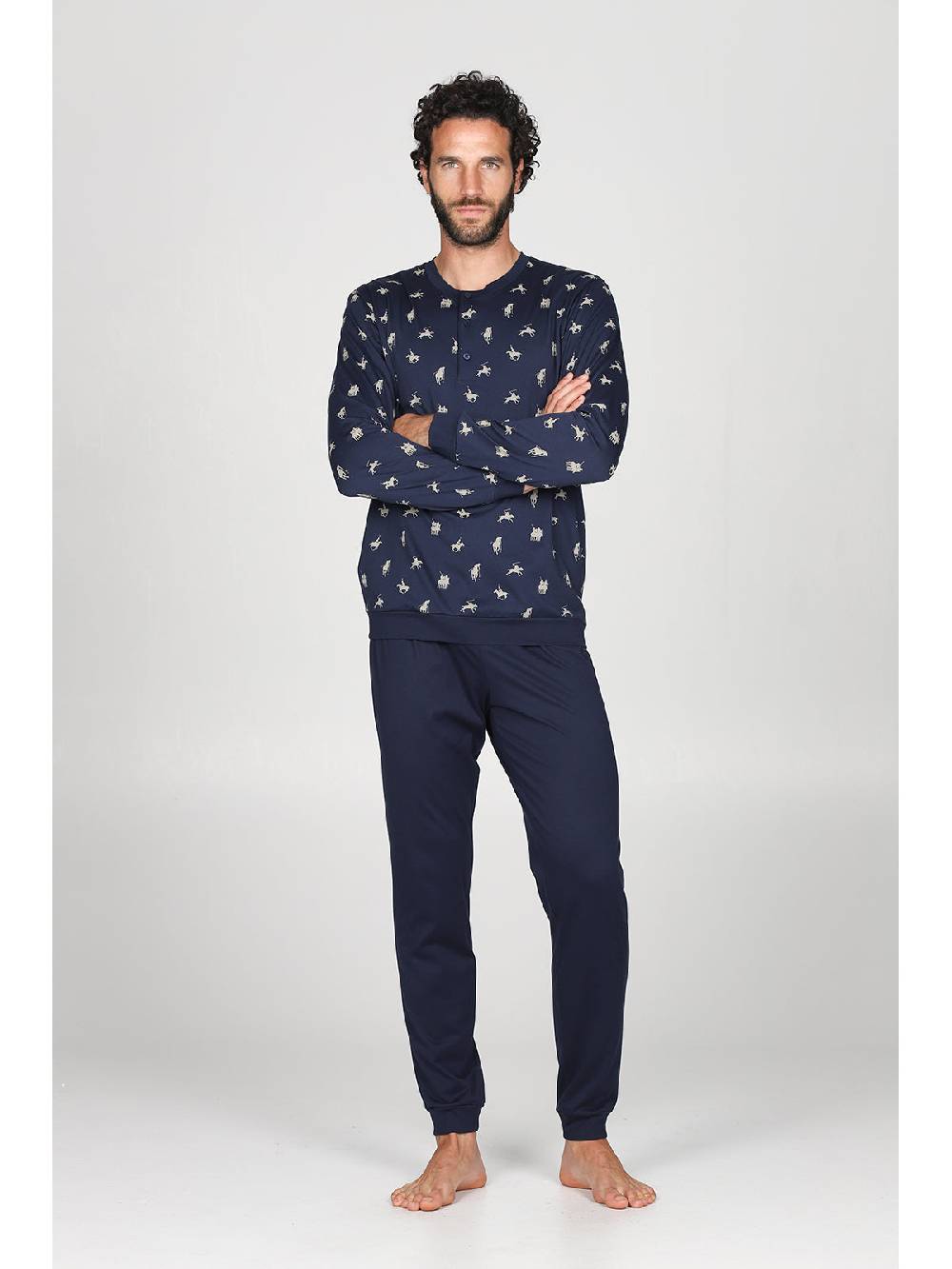 Julipet Pigiama Fantasia "sport Polo" Con Polisini, In Leggerissimo Jersey Di Puro Cotone